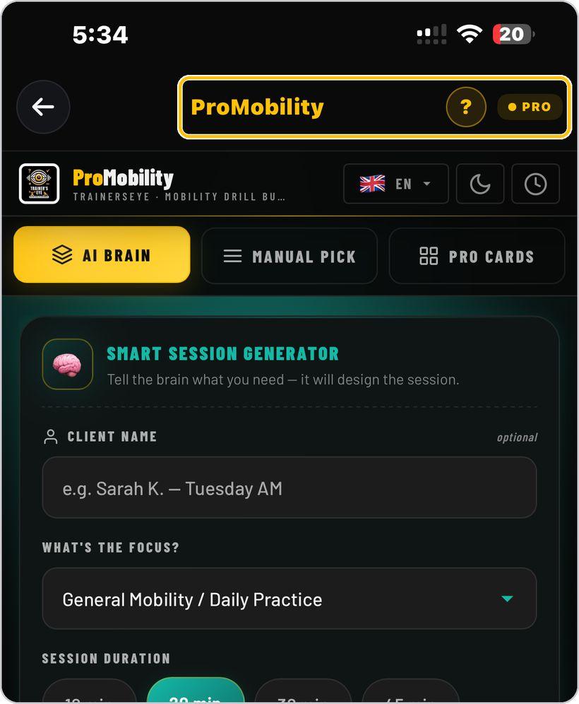 ProMobility · Open the tool