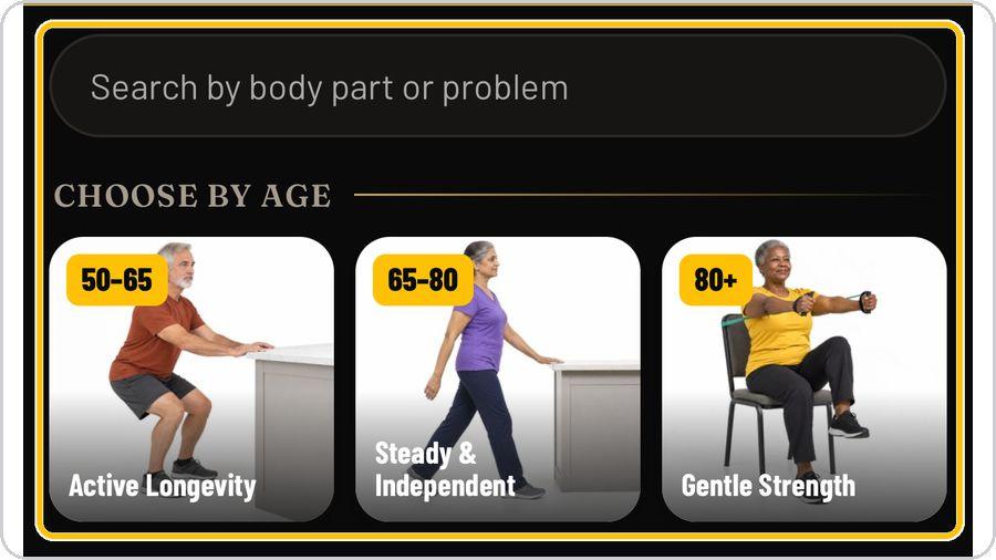 Clinical Rehab Sessions · Senior Rehab: by age or by condition