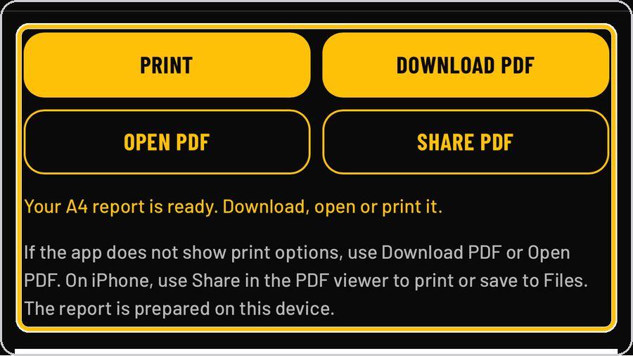 Clinical Posture Screening · Print or save the report