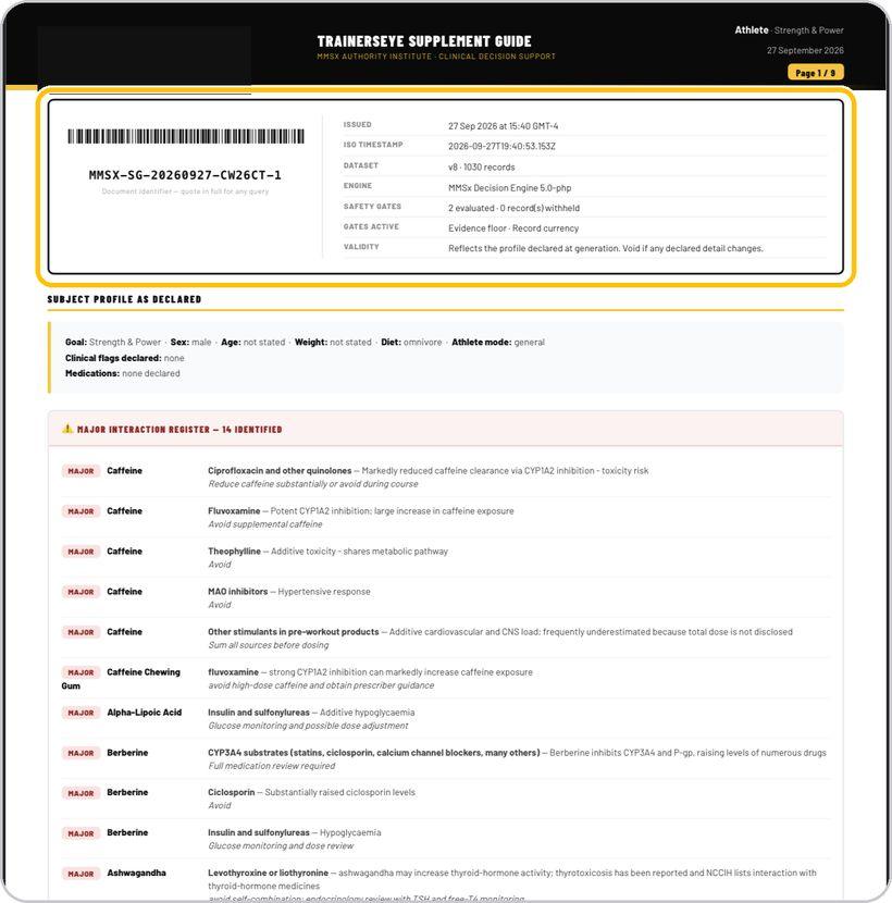 Supplement Engine · The document: control block