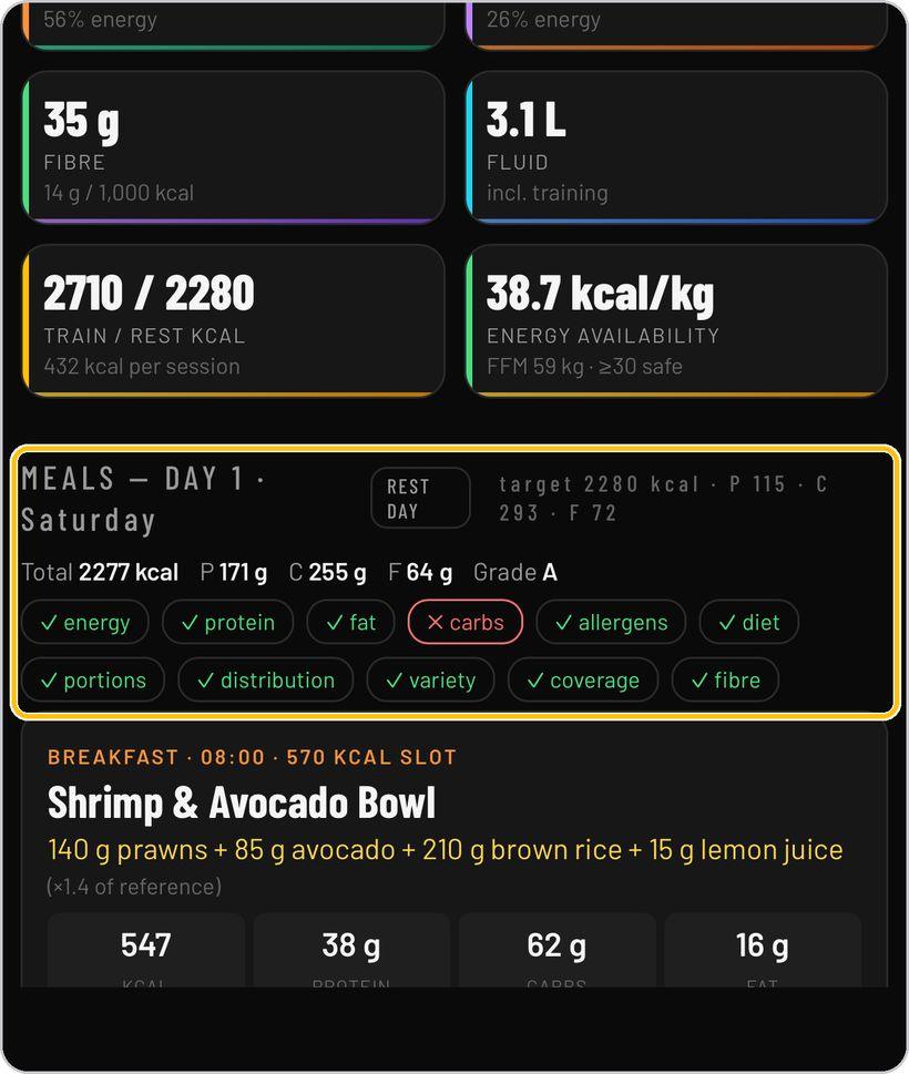 FuelPlanner Pro · Check the day