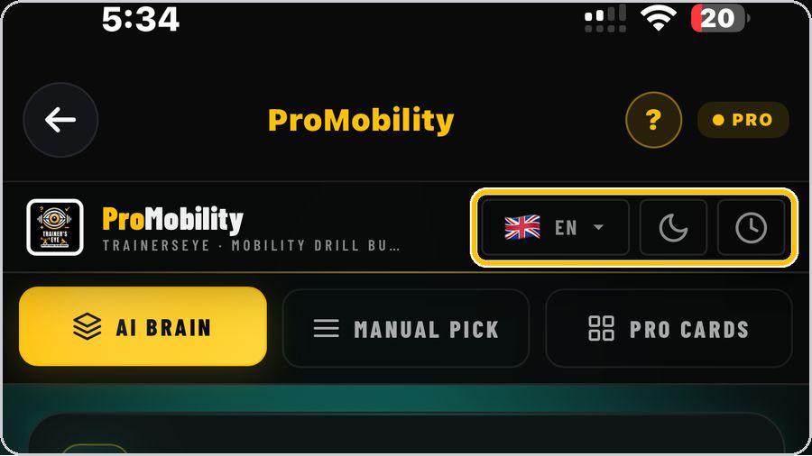 ProMobility · Language, look and history