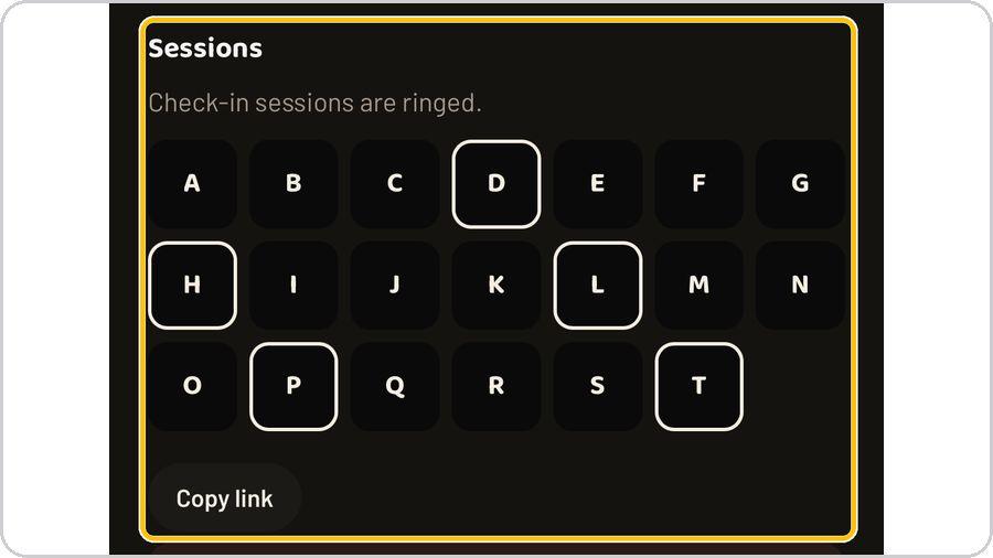 Clinical Rehab Sessions · Sessions A to T