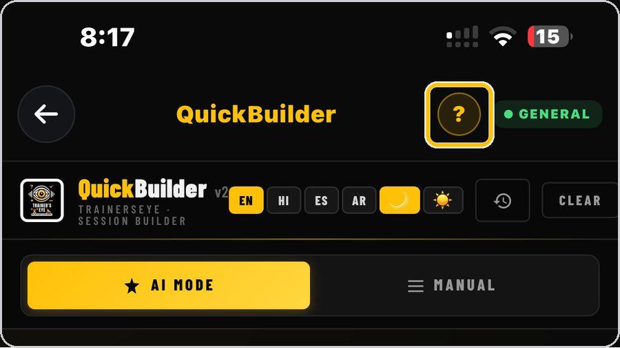 QuickBuilder · Get help any time
