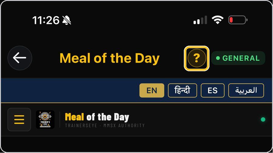 Meal of the Day · Get help any time