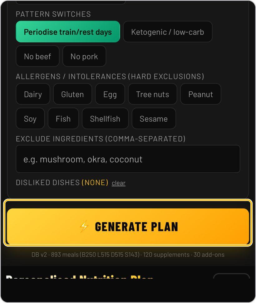 FuelPlanner Pro · Generate the plan