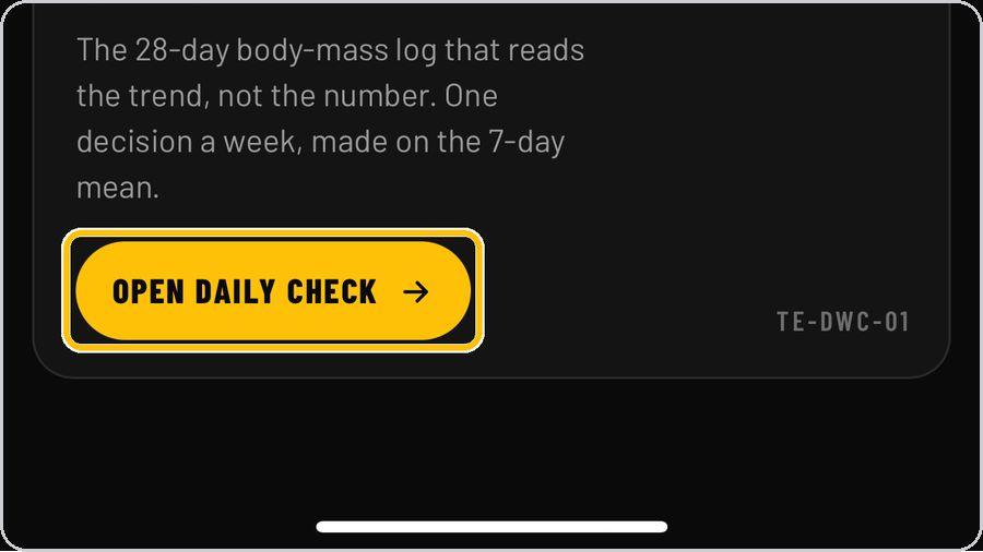 Coach · Open Daily Weight Check