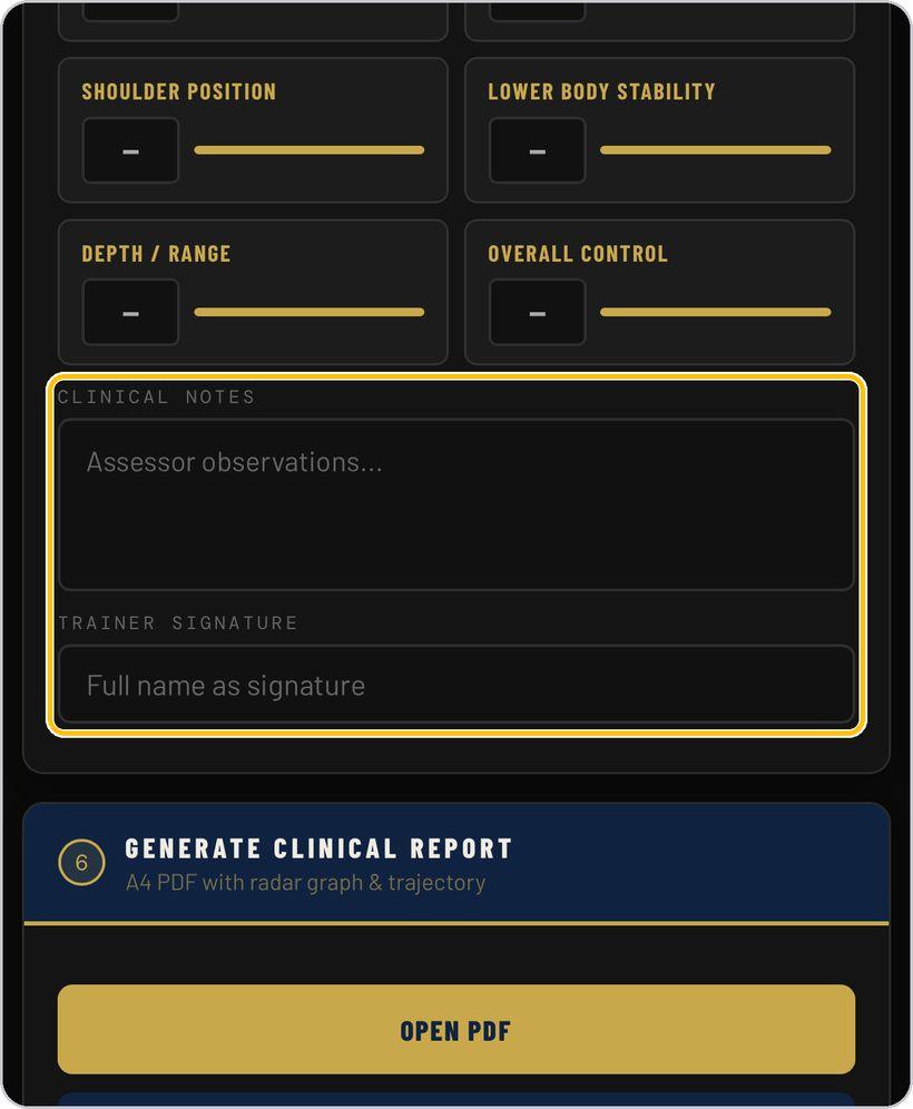TE-MMOForms · Clinical notes and signature
