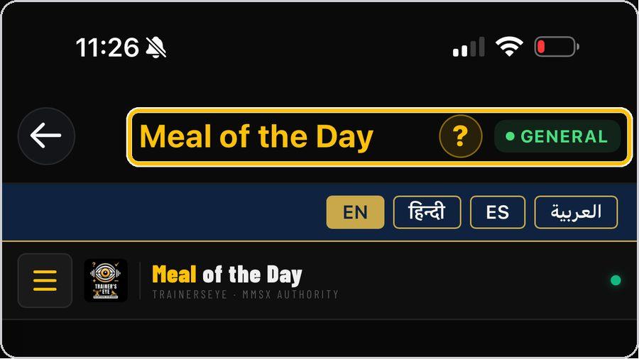 Meal of the Day · Open the tool