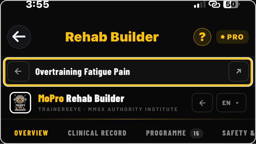 Rehab Builder · Pick the condition