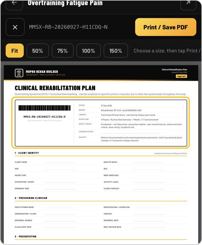 Rehab Builder · Read the control page