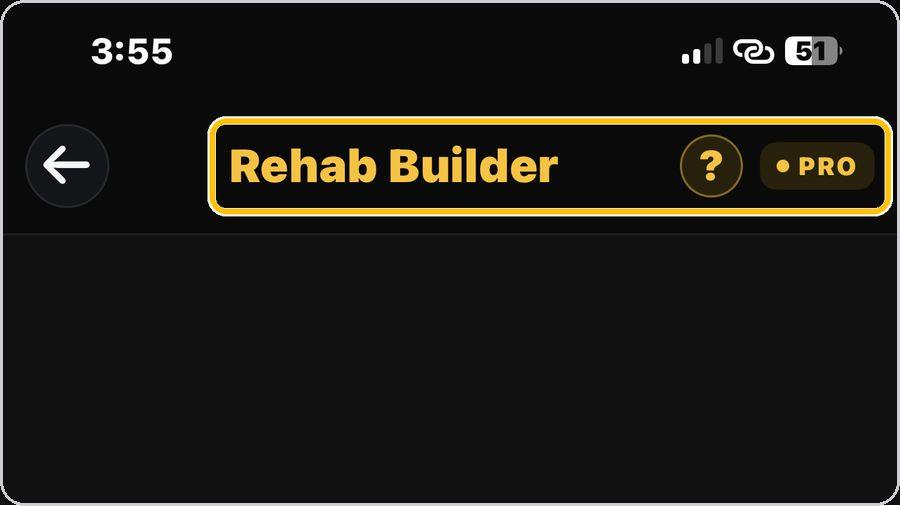 Rehab Builder · Open the tool