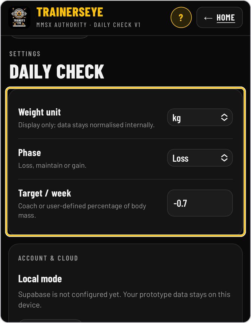 Coach · Unit, phase and target