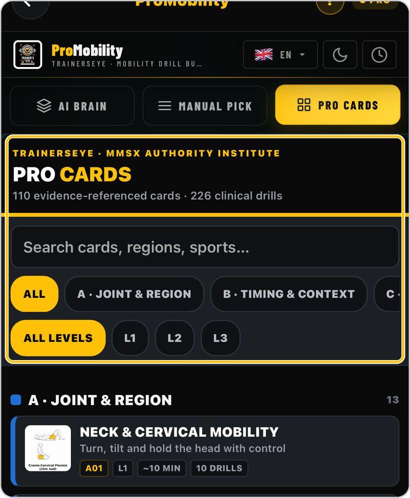 ProMobility · Pro Cards