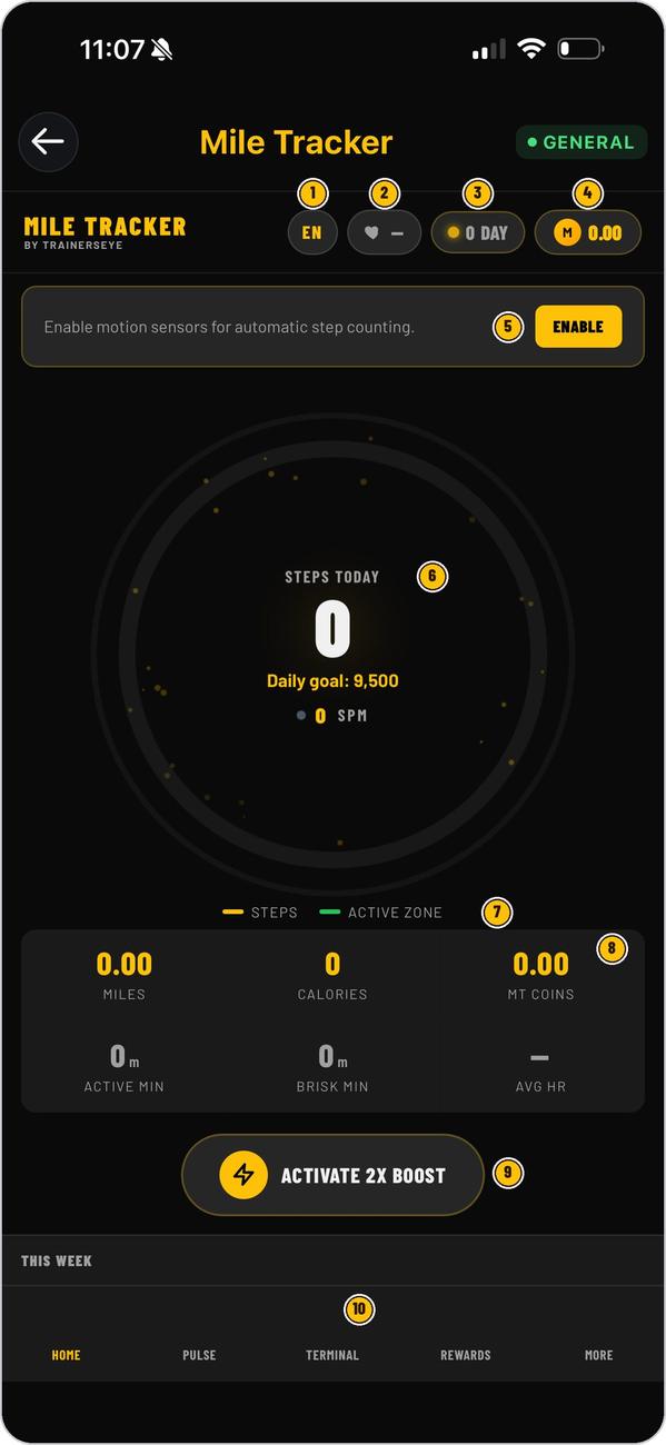 Mile Tracker guide illustration