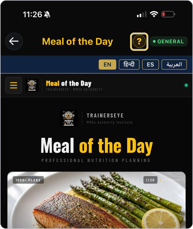 Meal of the Day · Get help any time