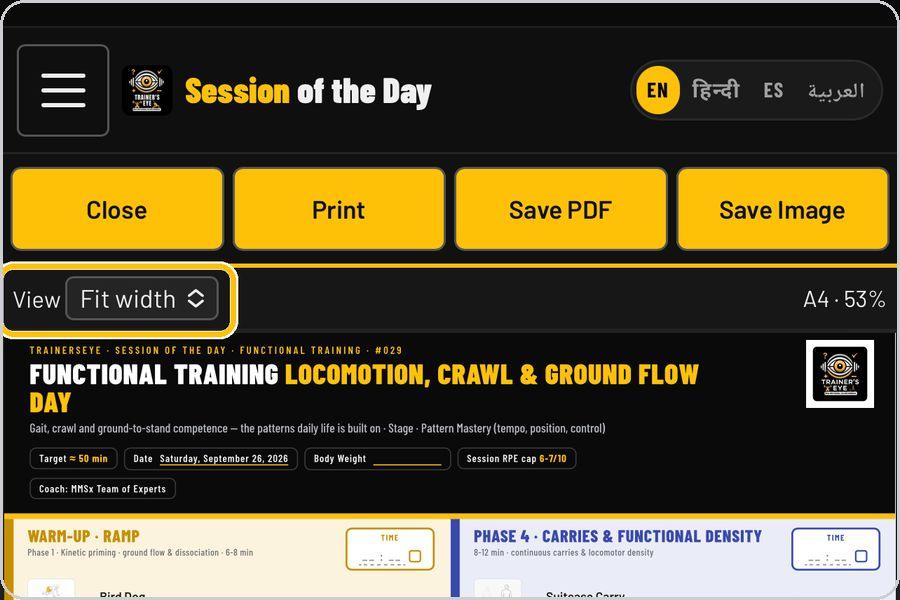 Session of the Day · See the whole sheet