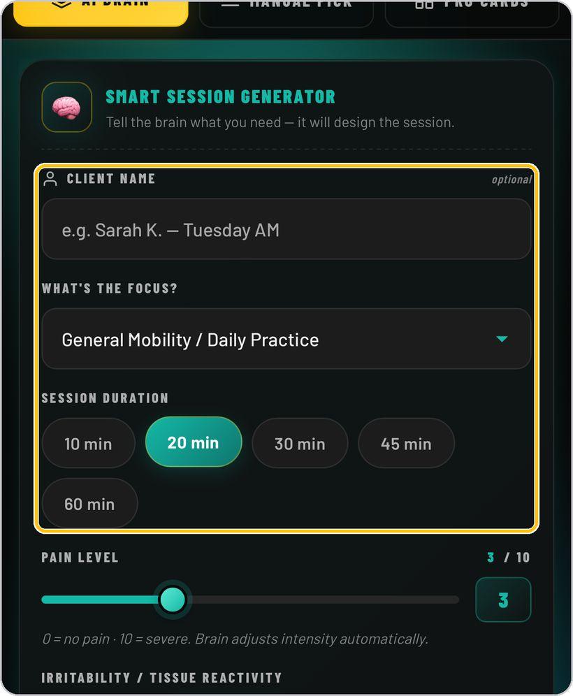 ProMobility · Client, focus and duration