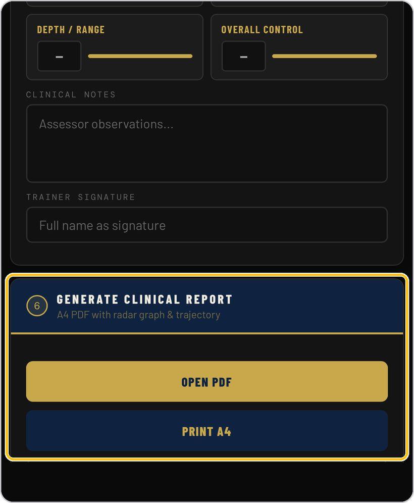 TE-MMOForms · Generate the clinical report