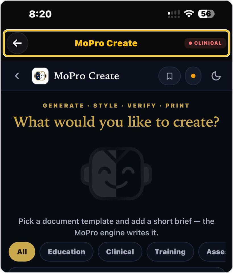 MoPro Create · Open the tool