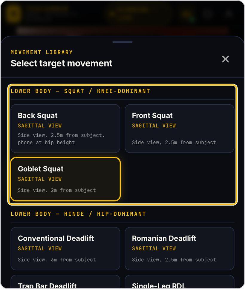 Movement Decision Tool · Select the target movement