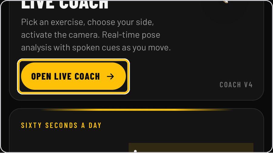 Coach · Open Live Coach
