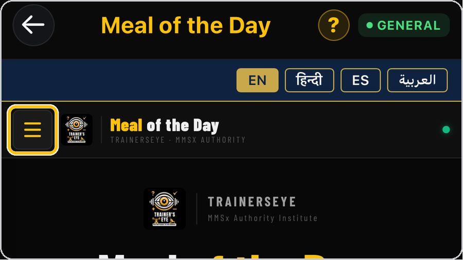 Meal of the Day · Open the menu