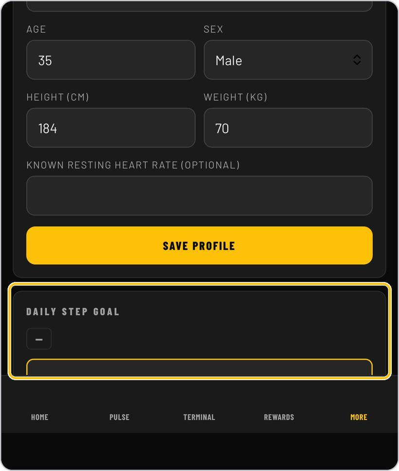 Mile Tracker · Set your daily goal