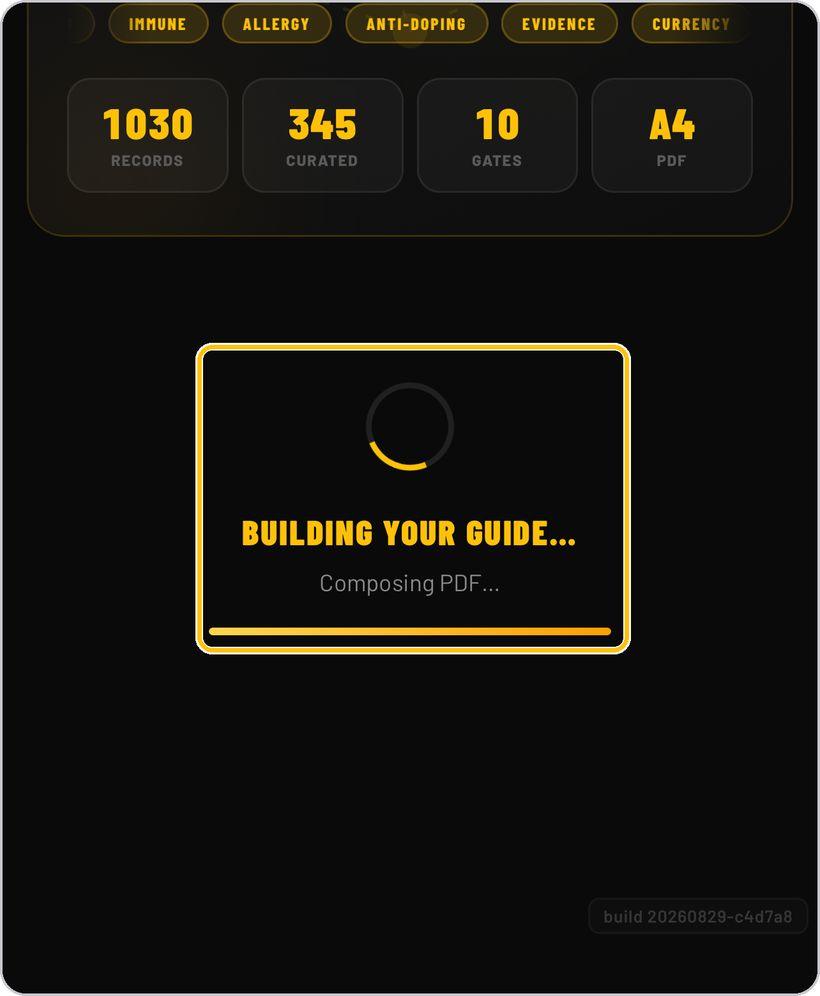 Supplement Engine · Build the guide