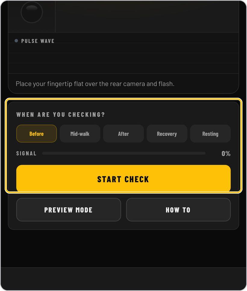 Mile Tracker · Check your pulse