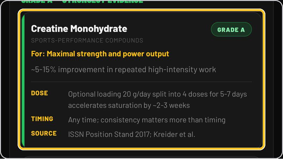 Supplement Engine · Read each recommendation