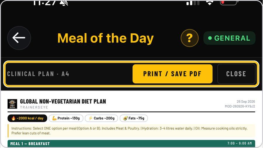 Meal of the Day · The clinical A4 plan