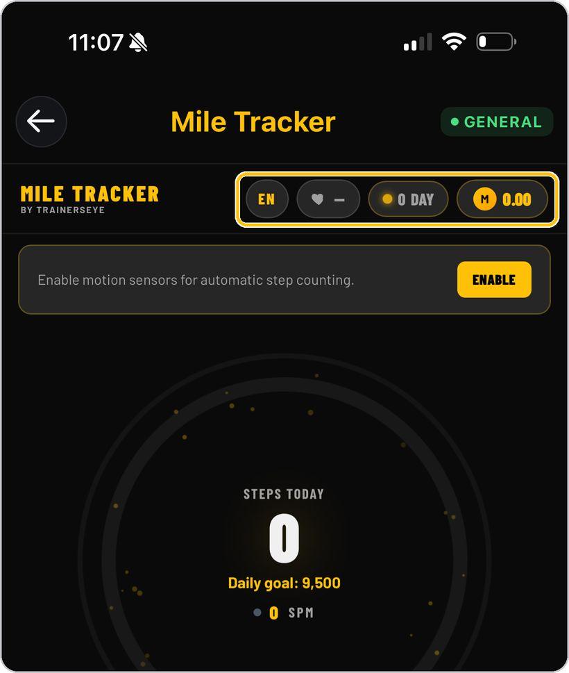 Mile Tracker · Know the header