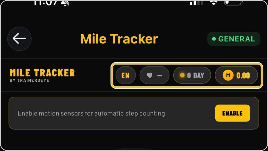 Mile Tracker · Know the header