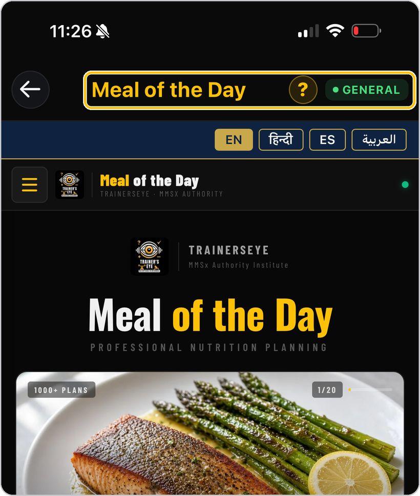 Meal of the Day · Open the tool