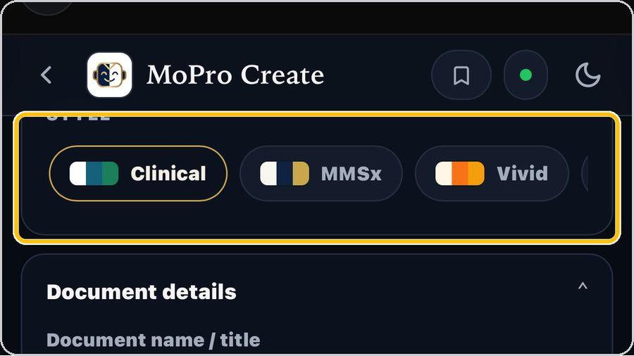 MoPro Create · Pick a style