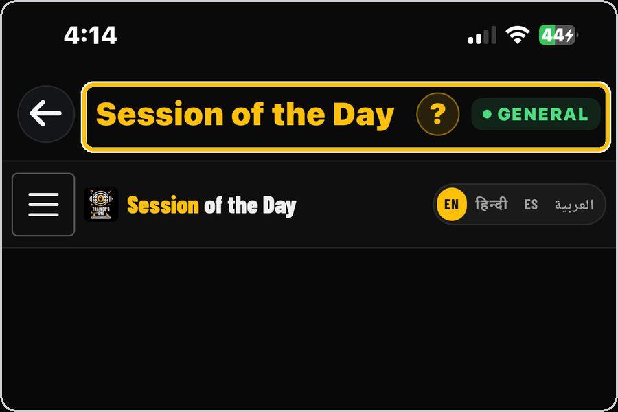 Session of the Day · Open the tool