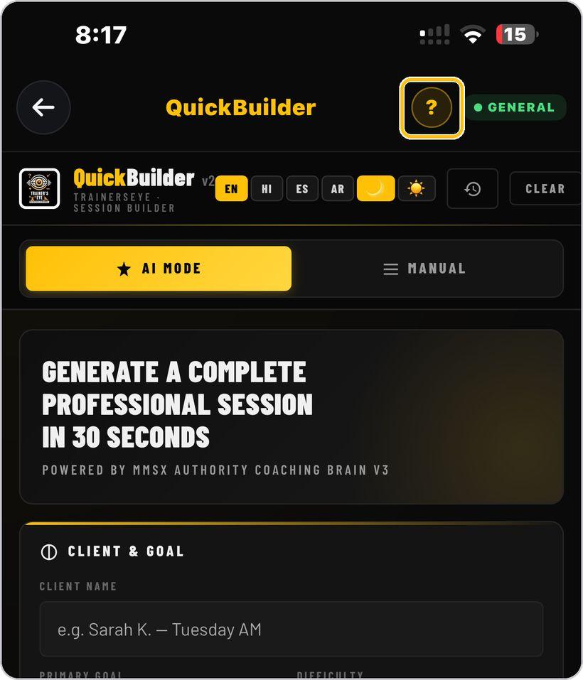 QuickBuilder · Get help any time