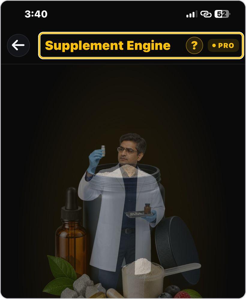 Supplement Engine · Open the tool