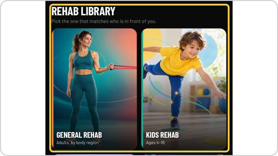 Clinical Rehab Sessions · Pick the library