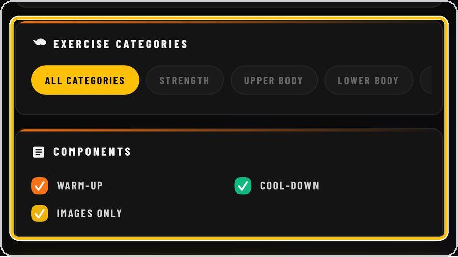 QuickBuilder · Categories and components