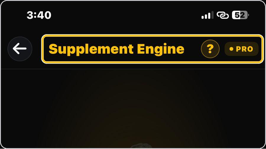 Supplement Engine · Open the tool